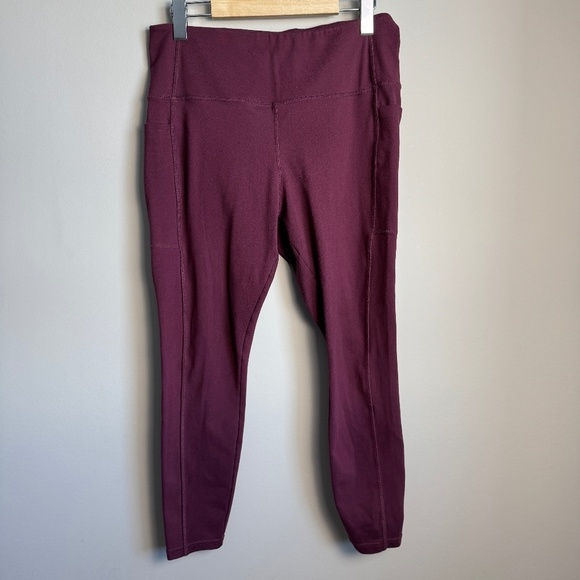 Danskin Women's Athletic Yoga Legging Wine Large Athleisure Activewear Pants - Picture 1 of 13